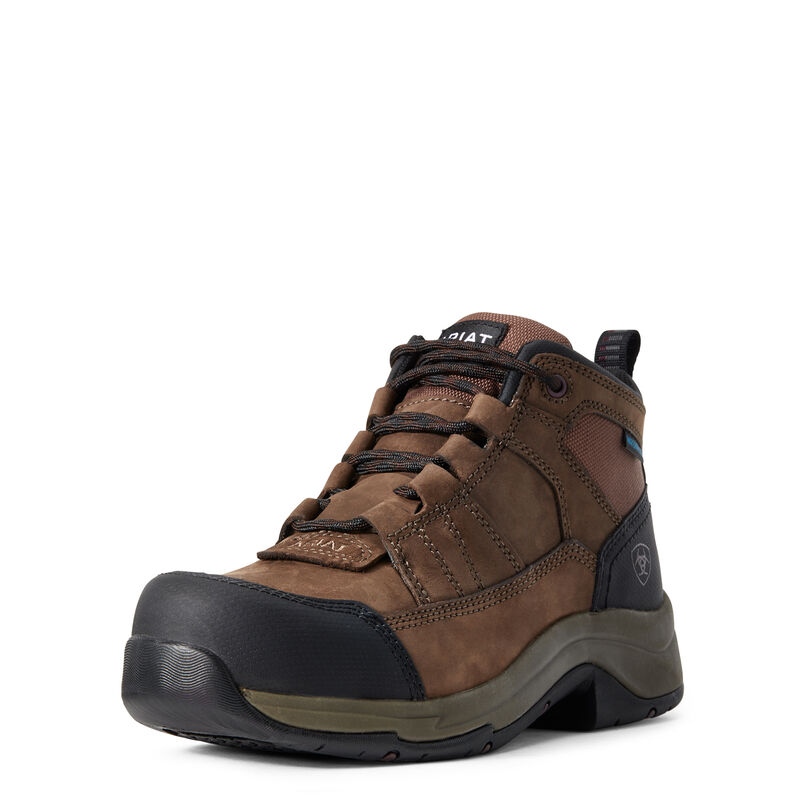 Botas De Trabajo Ariat Telluride Work Waterproof Composite Toe Marrones Oscuro/Negras Mujer - Chile